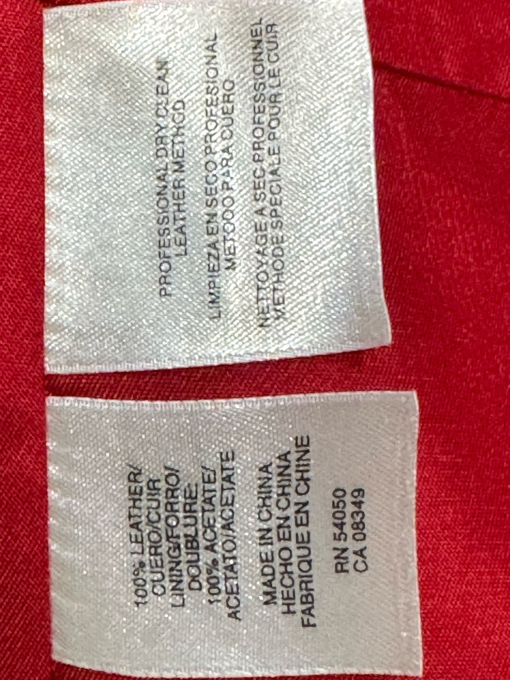 Jones NY Red Leather Jacket Blazer Small - Picture 10 of 12